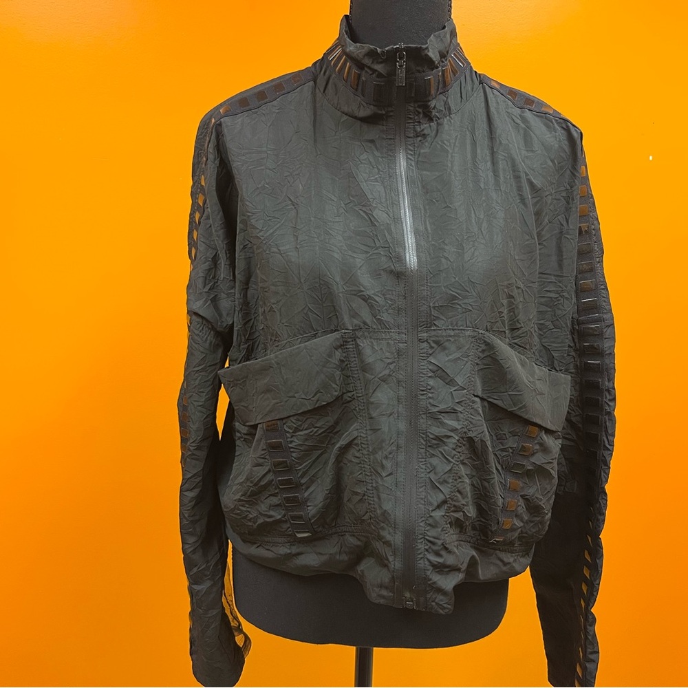 Black Windbreaker with Unique Design